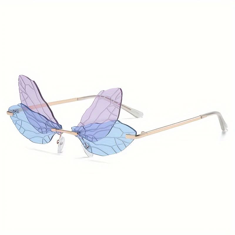 Dragonfly Wing Mirrored Sunglasses for Women