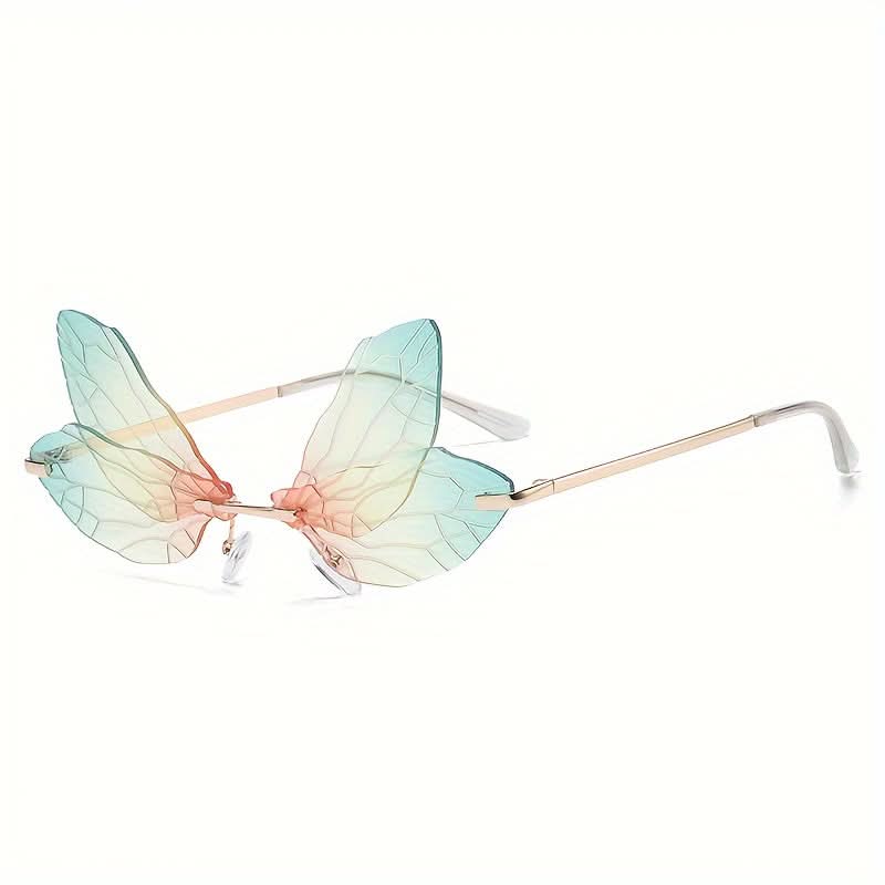 Dragonfly Wing Mirrored Sunglasses for Women