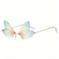 Dragonfly Wing Mirrored Sunglasses for Women