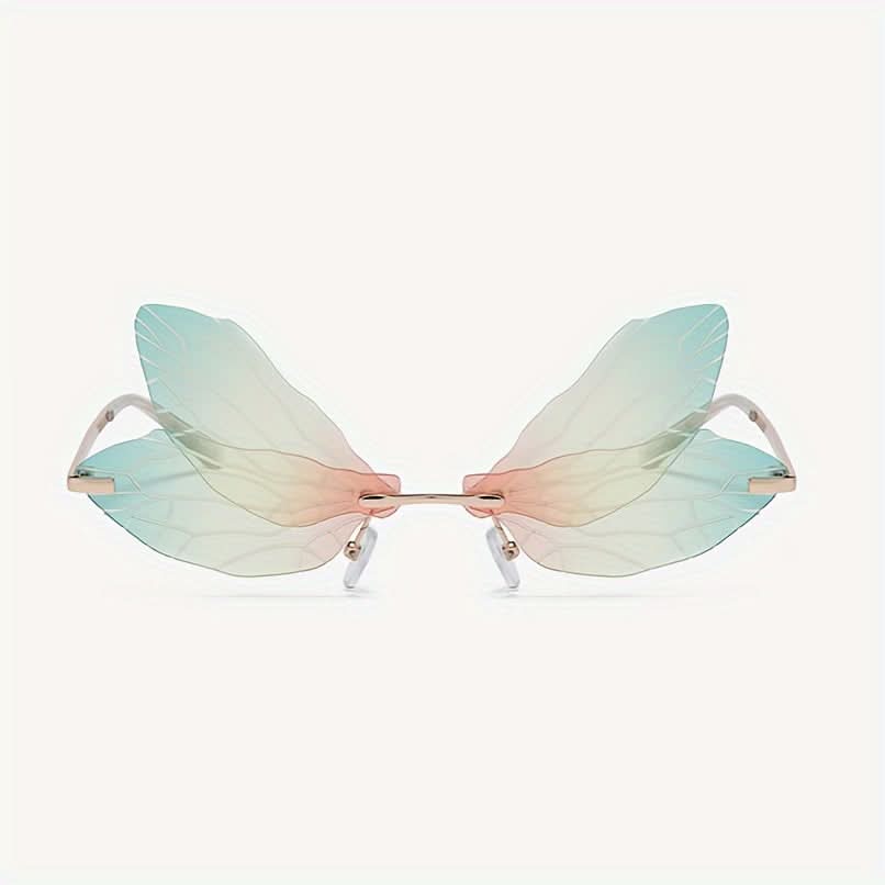 Dragonfly Wing Mirrored Sunglasses for Women