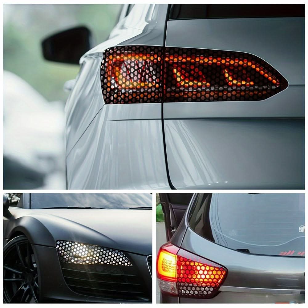 Rear Lamp Tint Film – Glossy Black Car Light Sticker, Cuttable & Self-Adhesive