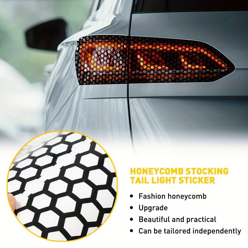 Rear Lamp Tint Film – Glossy Black Car Light Sticker, Cuttable & Self-Adhesive