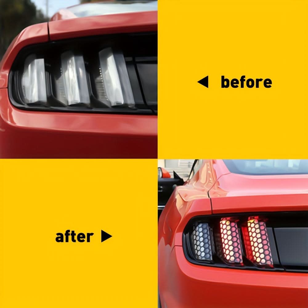 Rear Lamp Tint Film – Glossy Black Car Light Sticker, Cuttable & Self-Adhesive