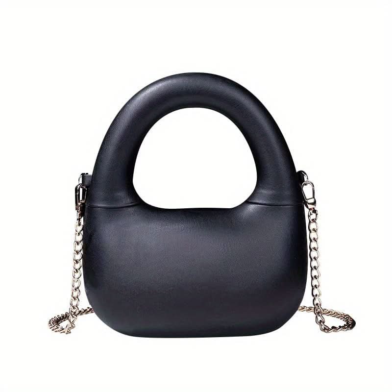 Women's Black Faux Leather Evening Clutch