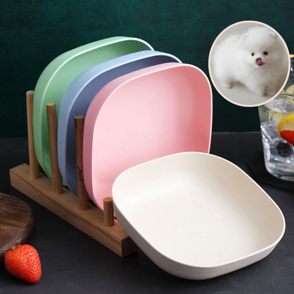 4-Pack Durable Plastic Pet Bowls