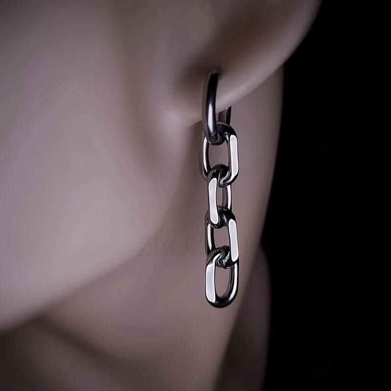 Stainless Steel Chain Design Earrings – Unisex