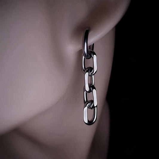 Stainless Steel Chain Design Earrings – Unisex