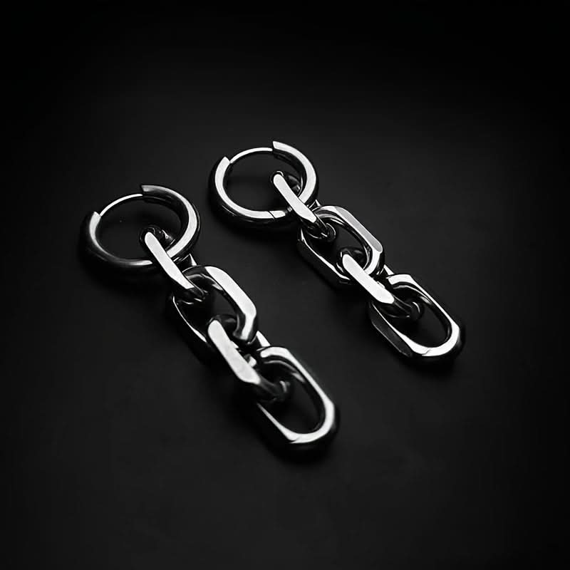 Stainless Steel Chain Design Earrings – Unisex