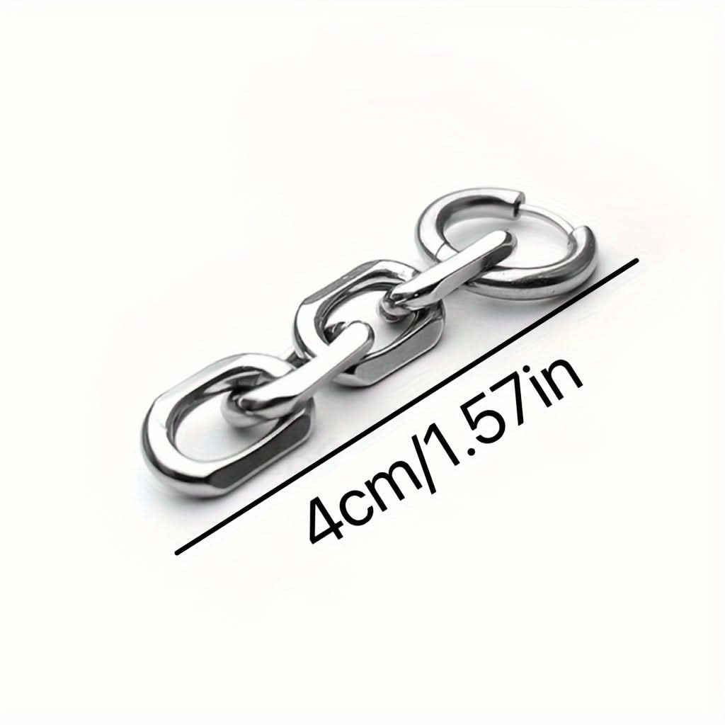 Stainless Steel Chain Design Earrings – Unisex