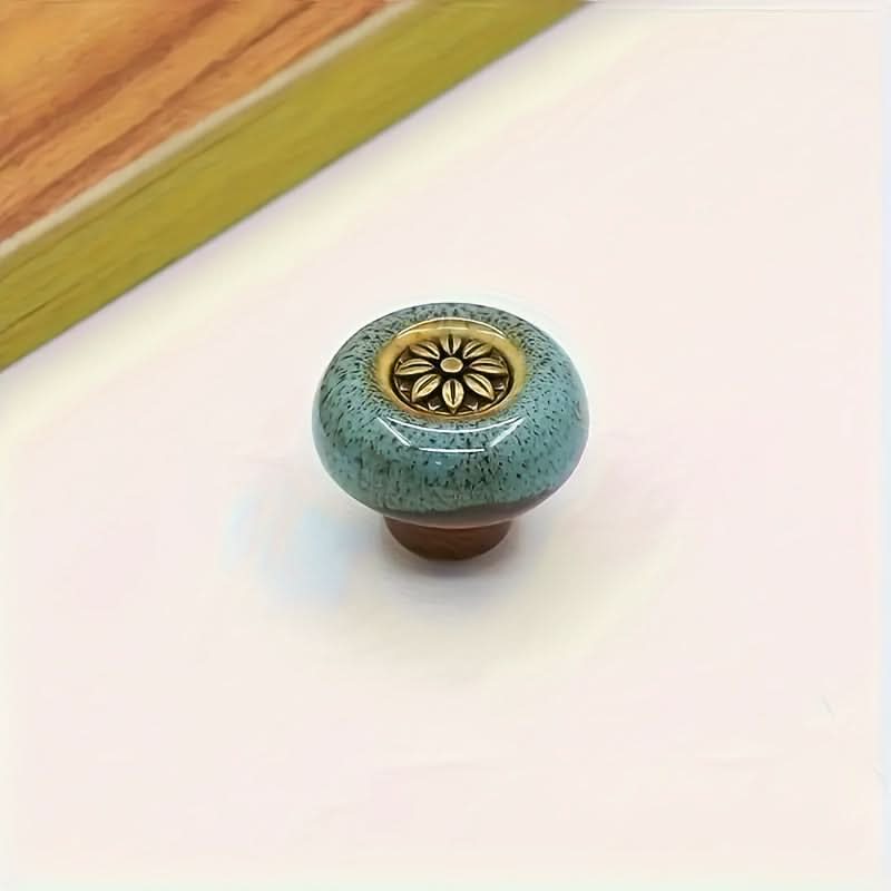 10-Pack Leopard Print Ceramic Cabinet Knobs – Multicolor Glass Pulls