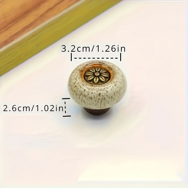 10-Pack Leopard Print Ceramic Cabinet Knobs – Multicolor Glass Pulls