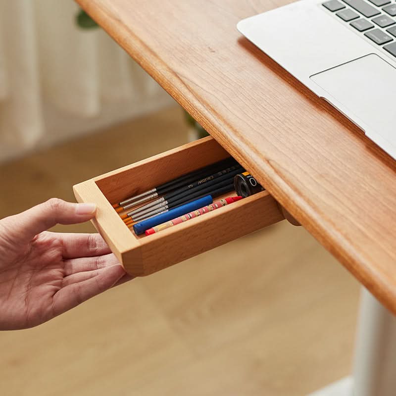 Walnut Wood Under-Desk Drawer Organizer