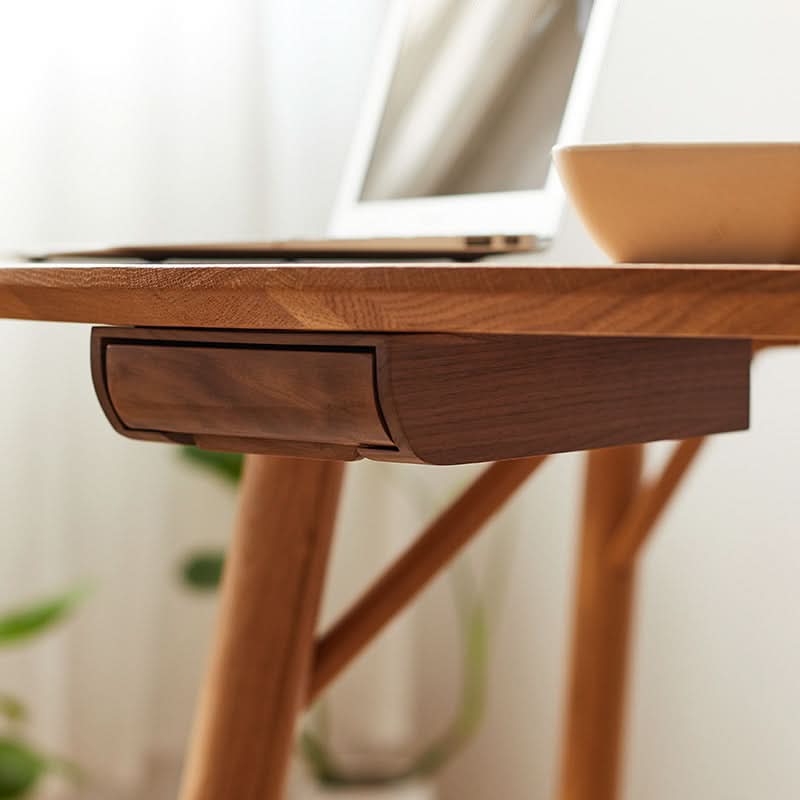 Walnut Wood Under-Desk Drawer Organizer