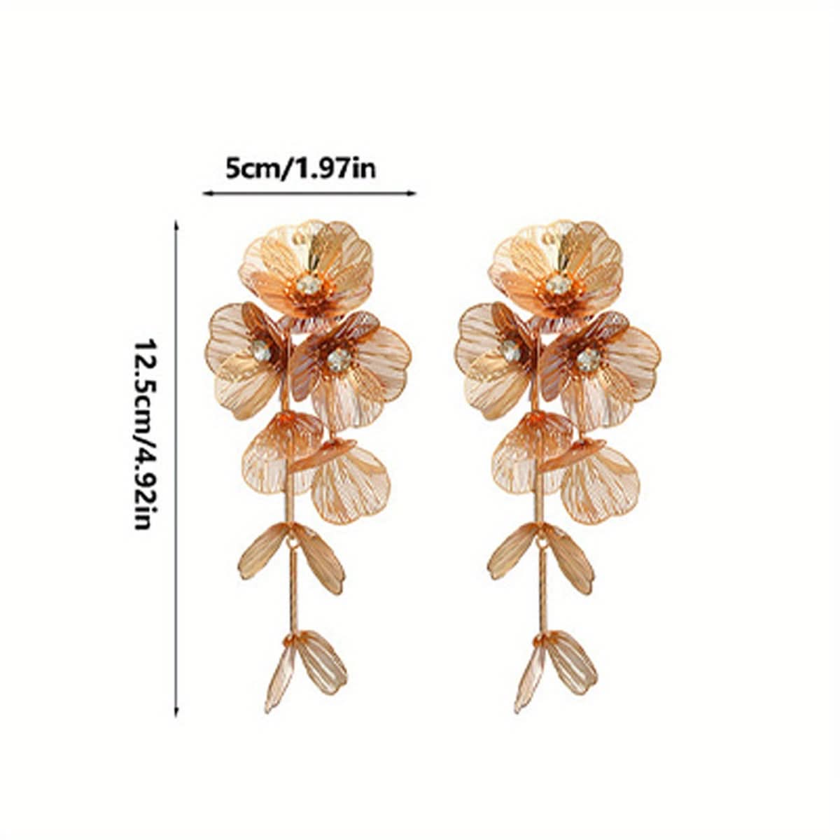 Vintage Flower Tassel Bridal Drop Earrings