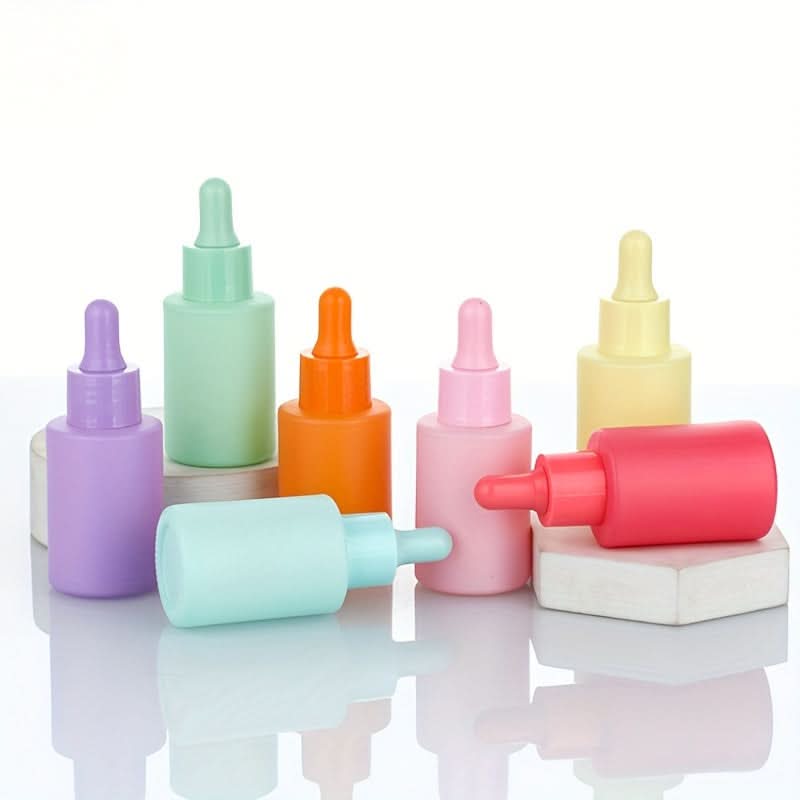 7pcs Frosted Glass Dropper Bottles Set – Essential Oil Containers