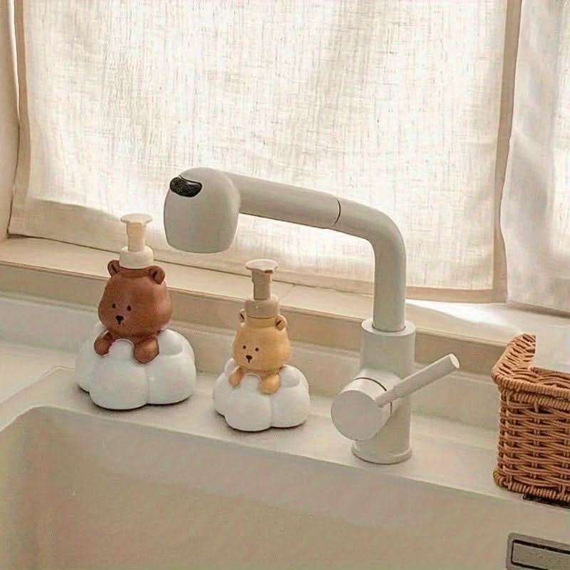 Cute Cartoon Bear Hand Sanitizer Dispenser – Foam Pump Bottle