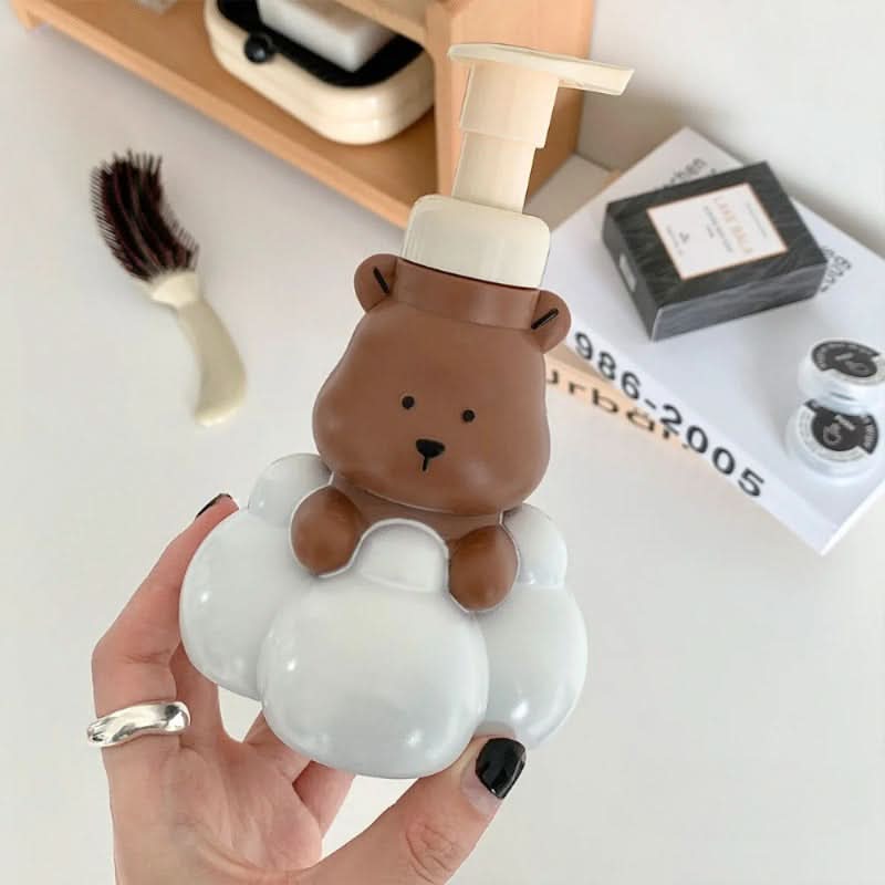 Cute Cartoon Bear Hand Sanitizer Dispenser – Foam Pump Bottle