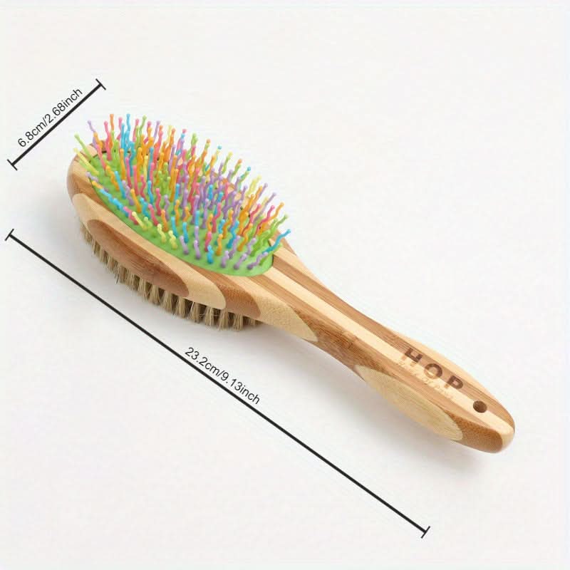 Dual-Sided Pet Grooming Comb for Dogs & Cats - TPU Bristle Brush for Shedding and Detangling, Gentle on Skin
