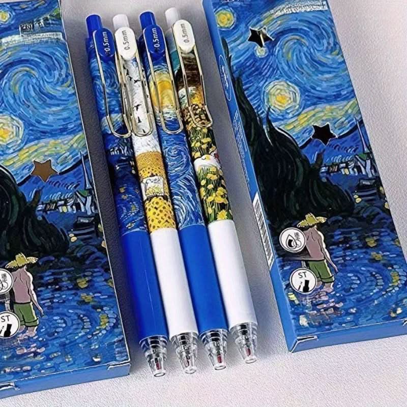 8-Pack Van Gogh Art Inspired Gel Pens – Fine Point 0.5mm