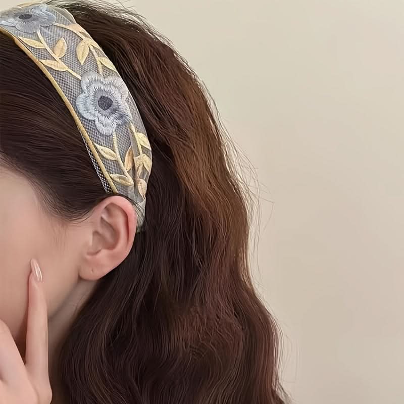 3-Piece Floral Embroidered Fabric Headband Set