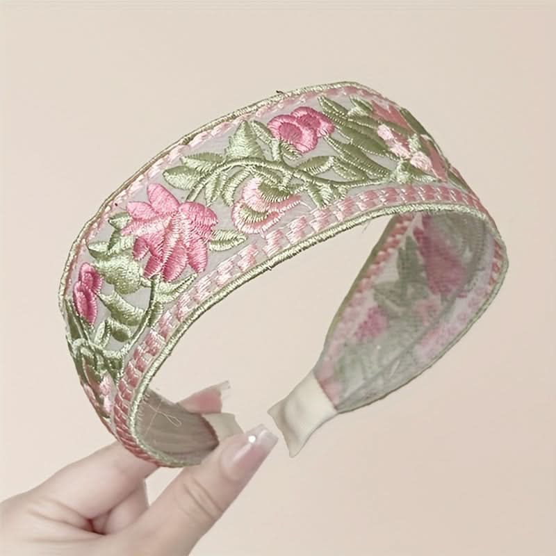 3-Piece Floral Embroidered Fabric Headband Set