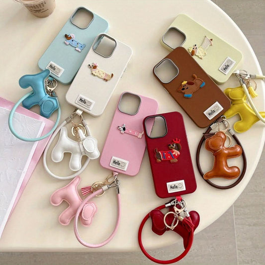 Faux Leather iPhone Case with Lanyard