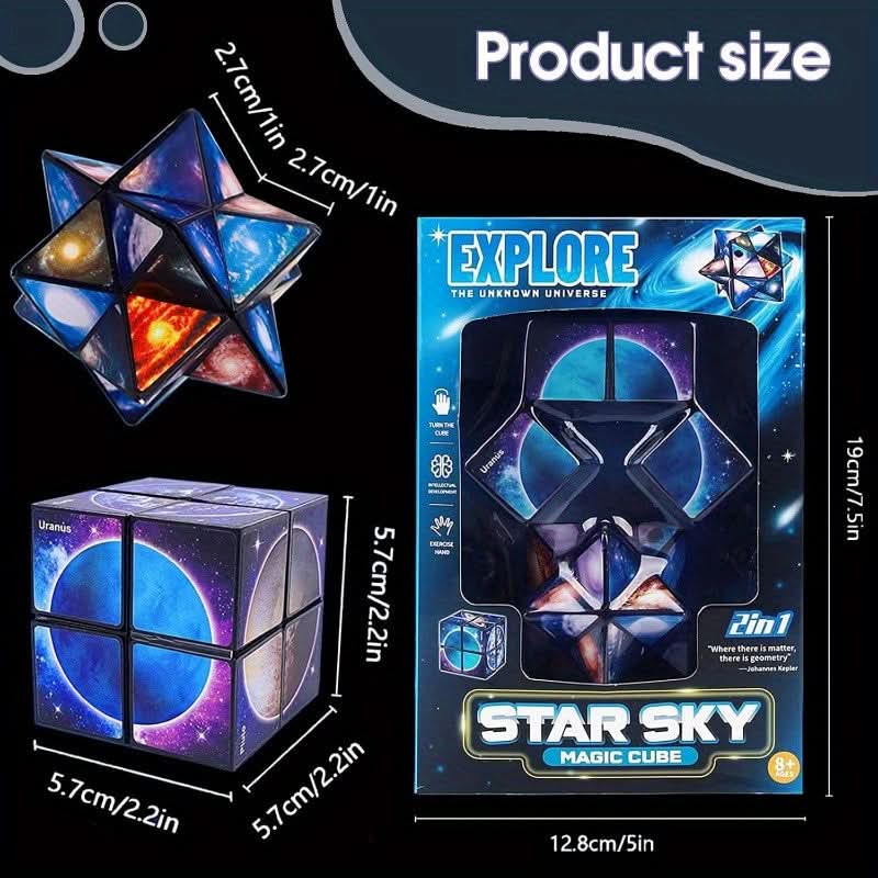 Space Infinity Cube Fidget Toy – Space-Themed 3D Puzzle Star Cube