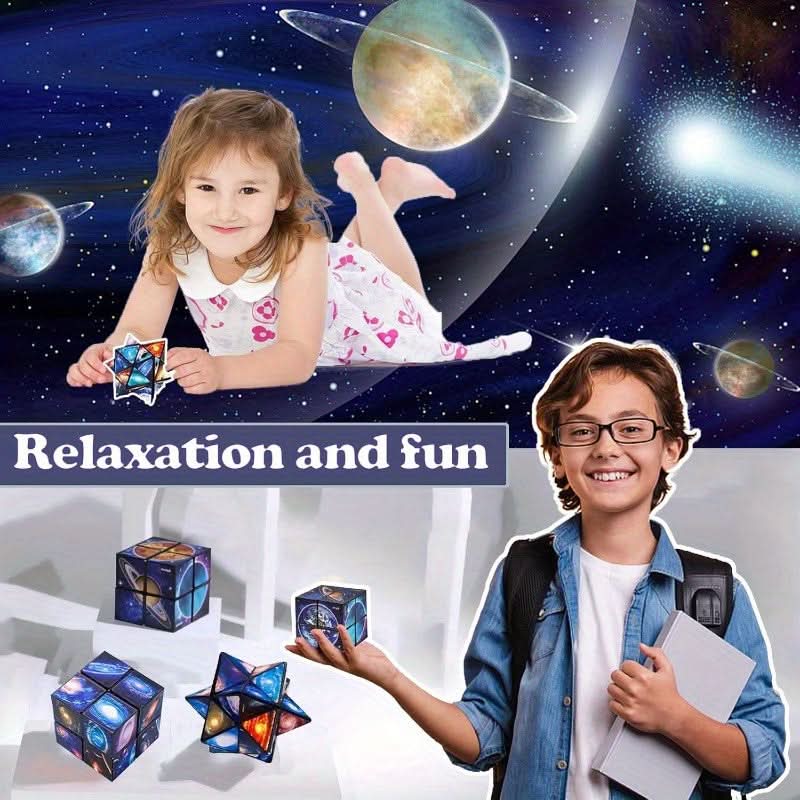 Space Infinity Cube Fidget Toy – Space-Themed 3D Puzzle Star Cube
