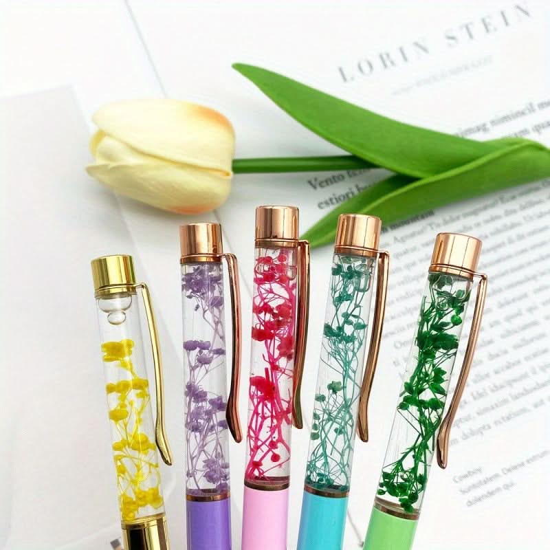 5-Pack DIY Flower Pens with Twist Cap – Medium Point