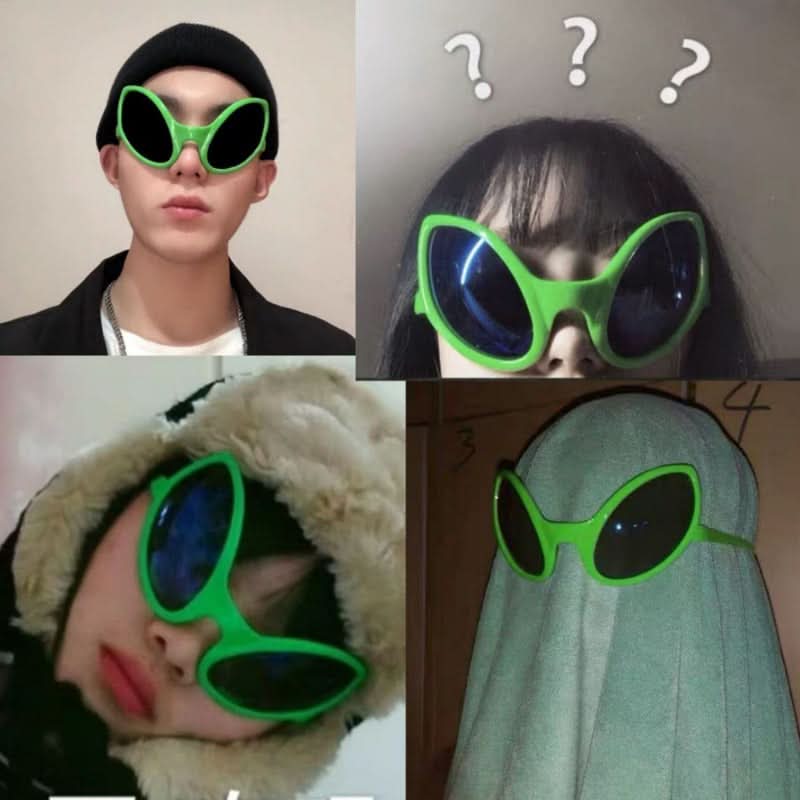 Green Alien Party Glasses for Photo Booth
