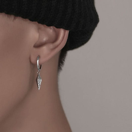 2-Piece Silver Punk Pendant Earrings