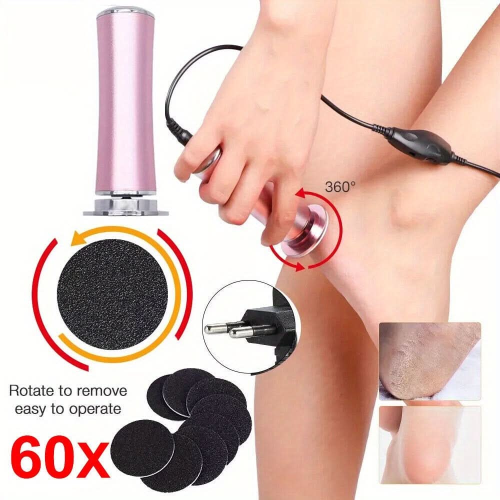 Electric Pedicure Foot File – High-Torque Callus Remover with 360° Rotation