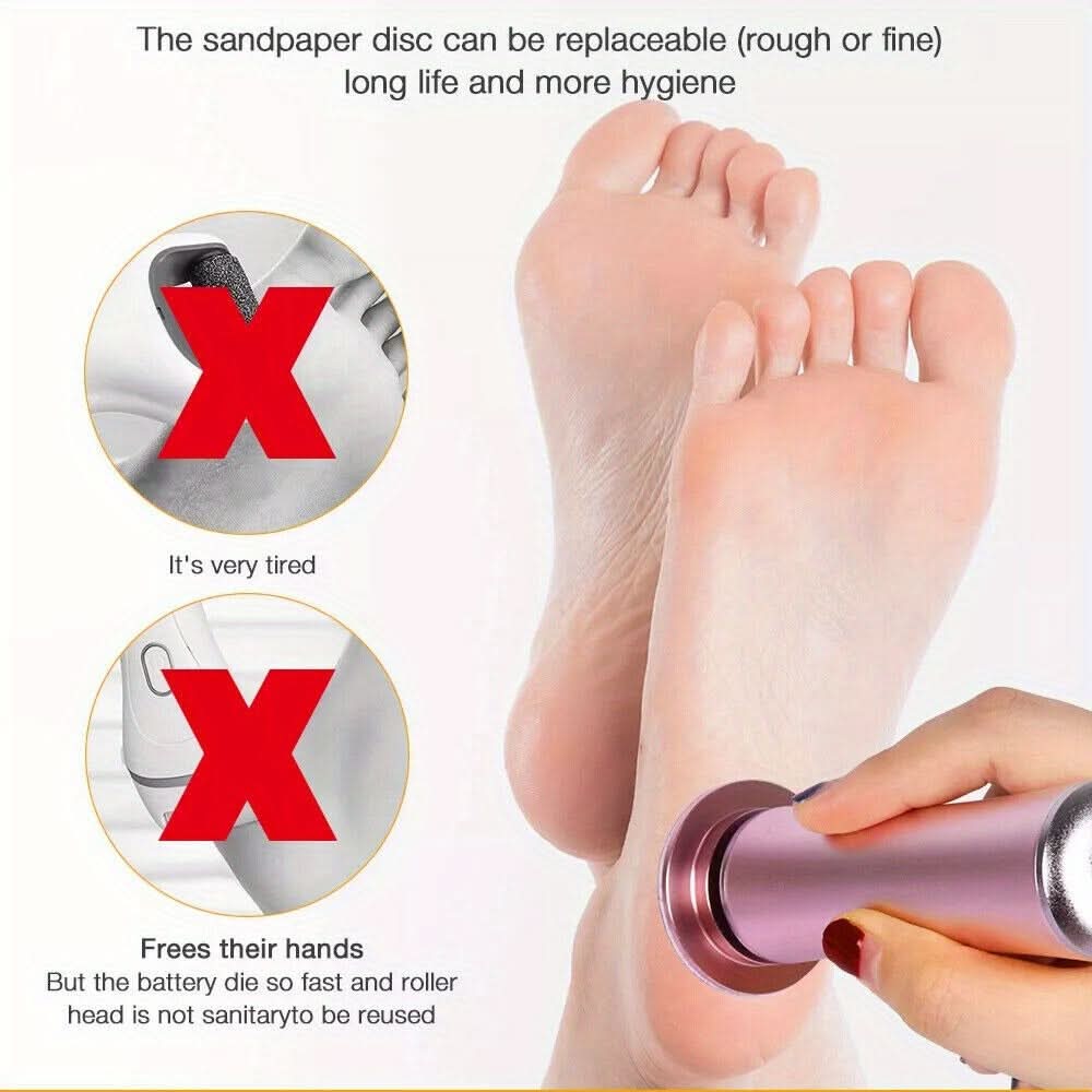 Electric Pedicure Foot File – High-Torque Callus Remover with 360° Rotation