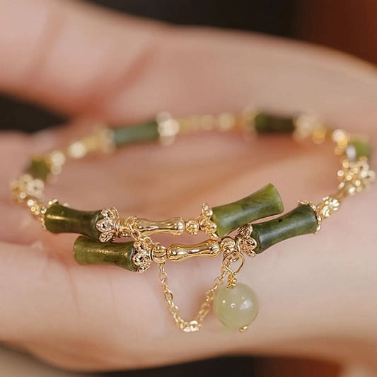 Elegant Bamboo Imitation Jade Bracelet Women