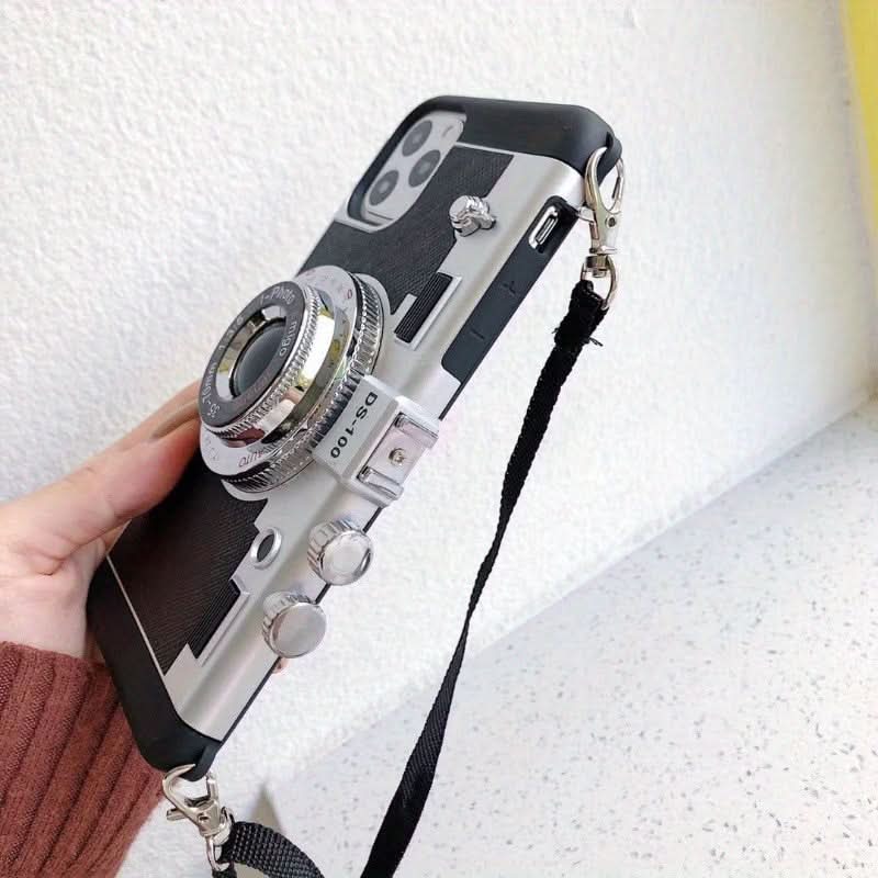 Retro Camera iPhone Case with Lanyard