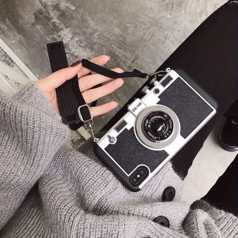 Retro Camera iPhone Case with Lanyard