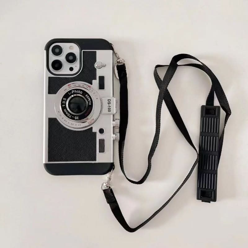 Retro Camera iPhone Case with Lanyard