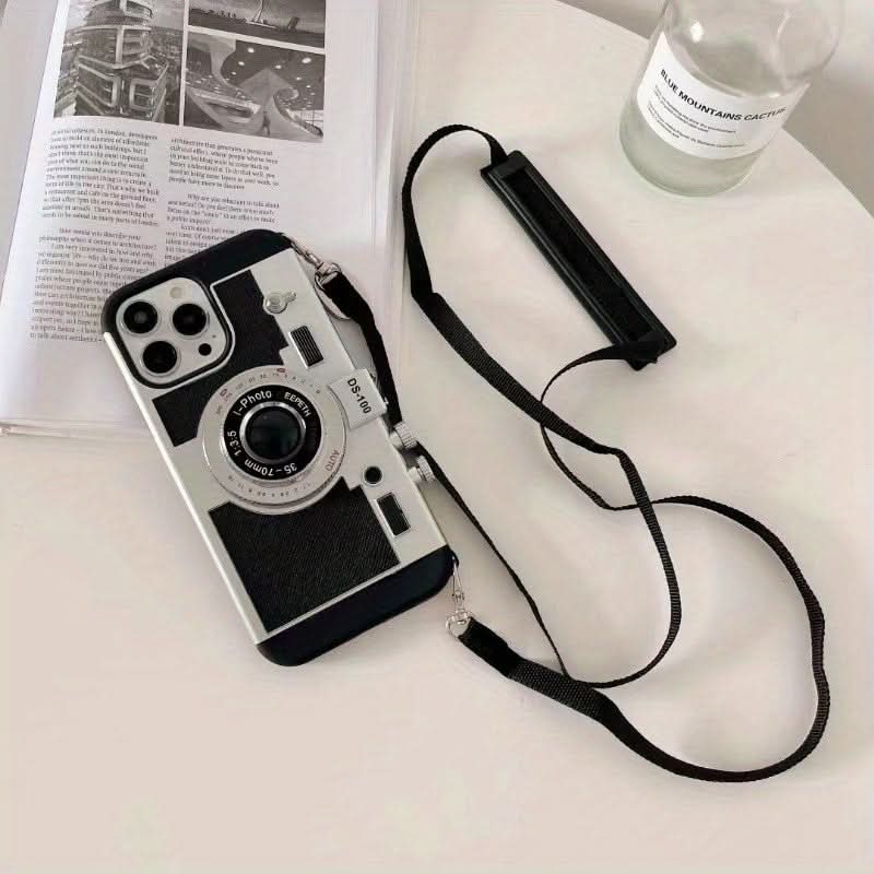 Retro Camera iPhone Case with Lanyard