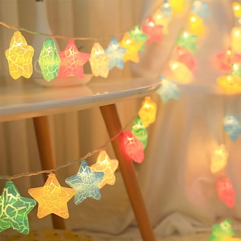 AA Battery-Powered LED Star String Lights