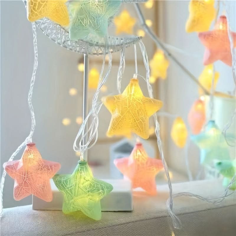 AA Battery-Powered LED Star String Lights