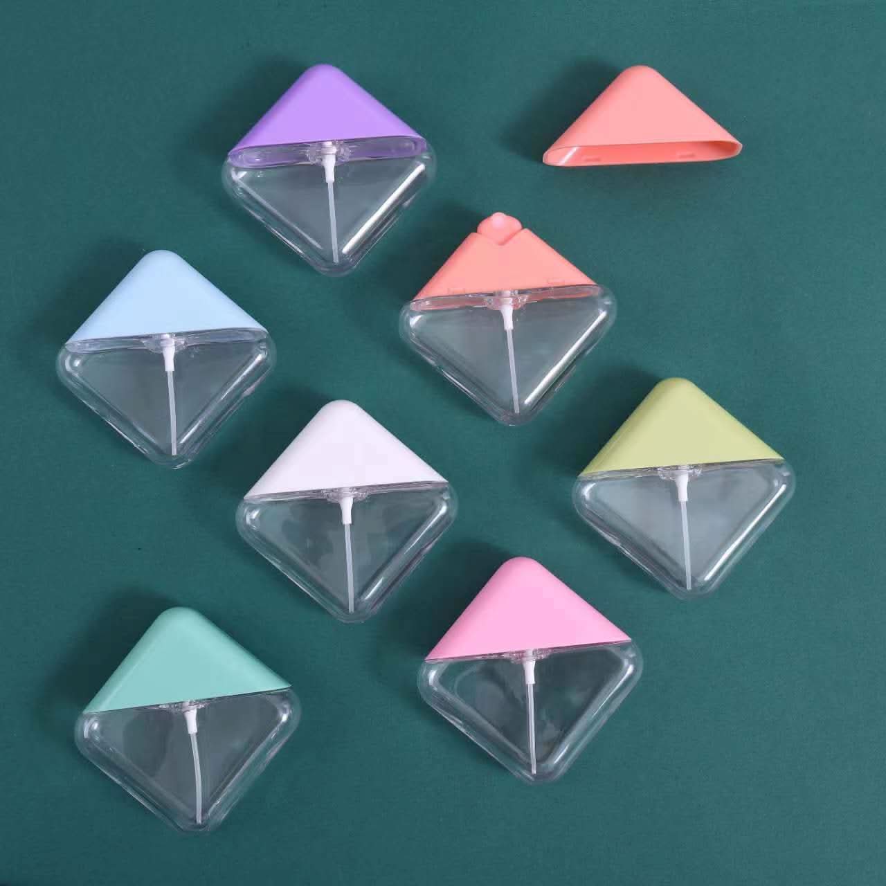 10PC Mini Diamond-Shaped Spray Bottles – Refillable Perfume Dispenser