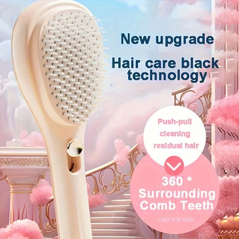 Retractable Anti-Static Hair Comb – Detangling & Scalp Massaging Brush