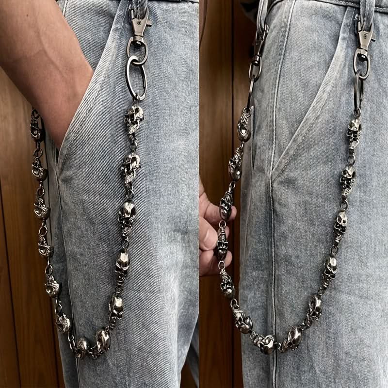 Retro Punk Skull Charm Stainless Steel Necklace