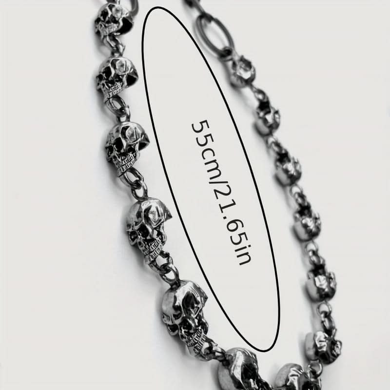 Retro Punk Skull Charm Stainless Steel Necklace