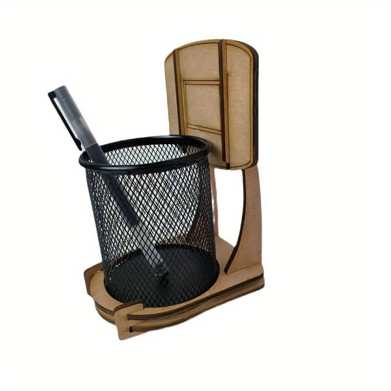 Basketball Hoop Wooden Pen Holder Organizer