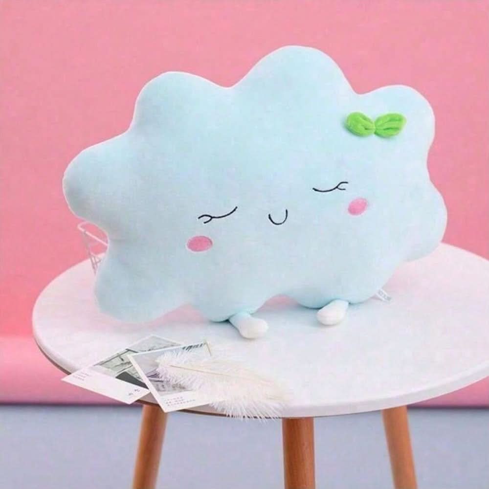 Adjustable Cloud & Sun Shaped Car Cushion – Soft Cartoon Plush Travel Pillow for Kids