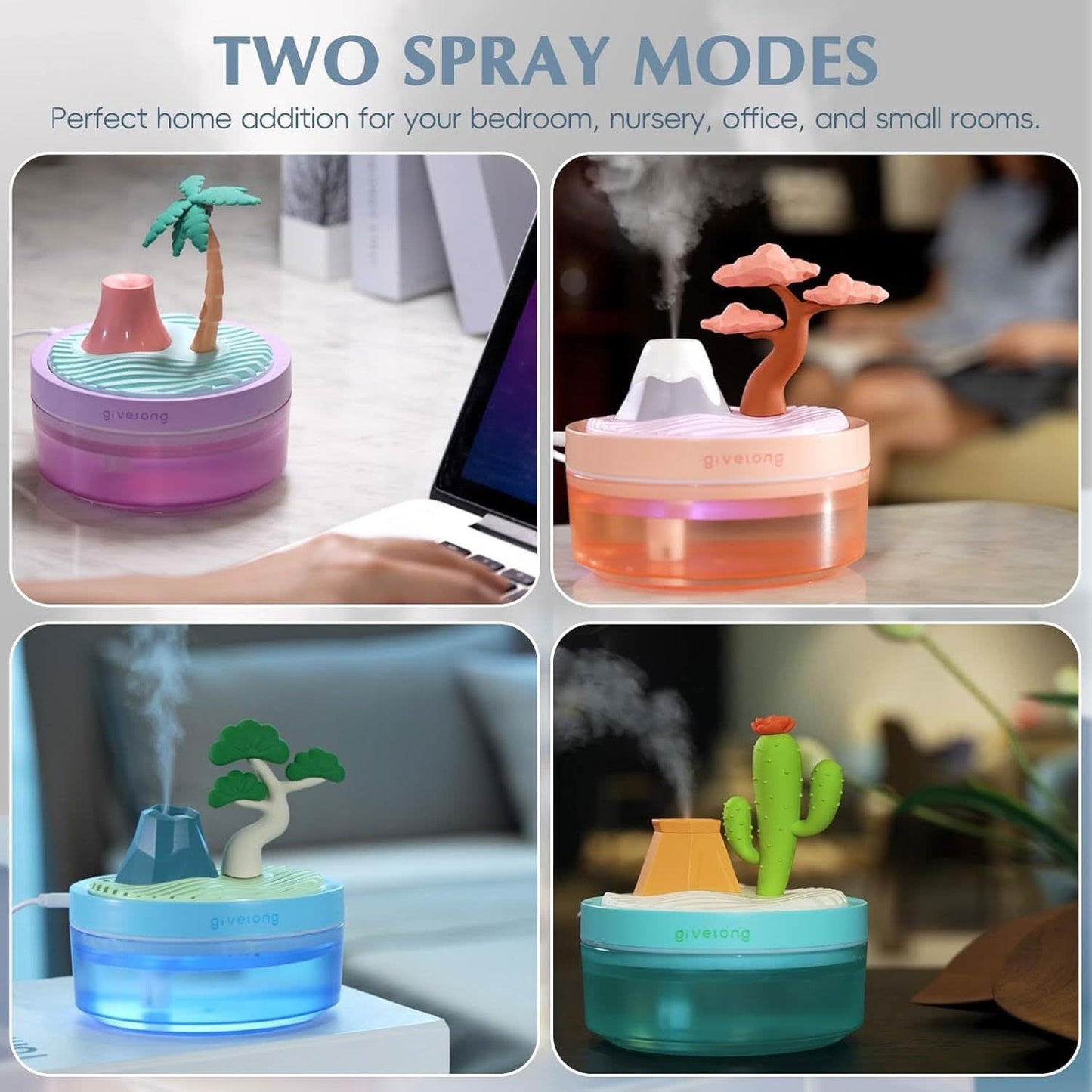 Cherry Blossom USB Humidifier & Aroma Diffuser – Portable Cool Mist for Home