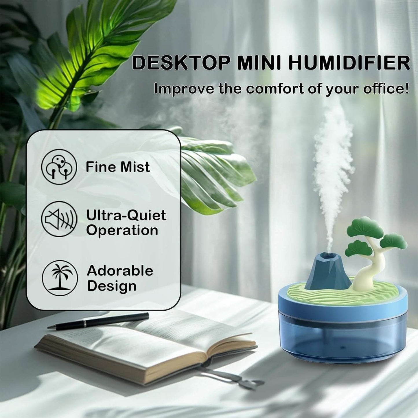 Cherry Blossom USB Humidifier & Aroma Diffuser – Portable Cool Mist for Home