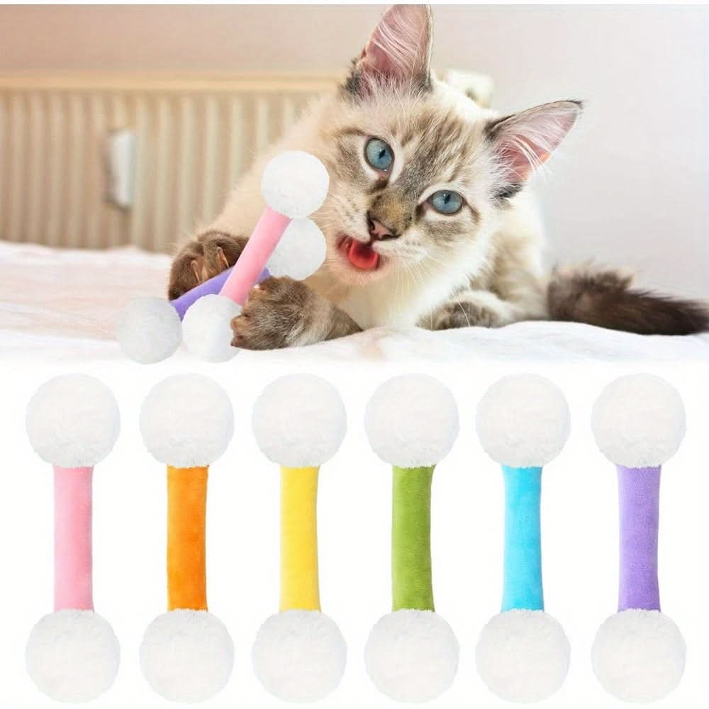 6 Pcs Cat Mint Cotton Swab Toys
