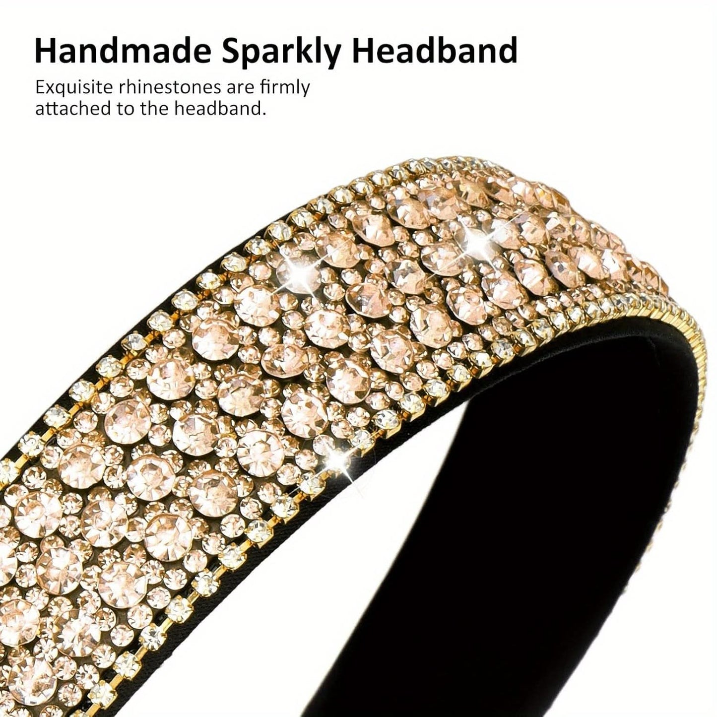 4-Pack Rhinestone Headbands, Sparkling Hair Bands